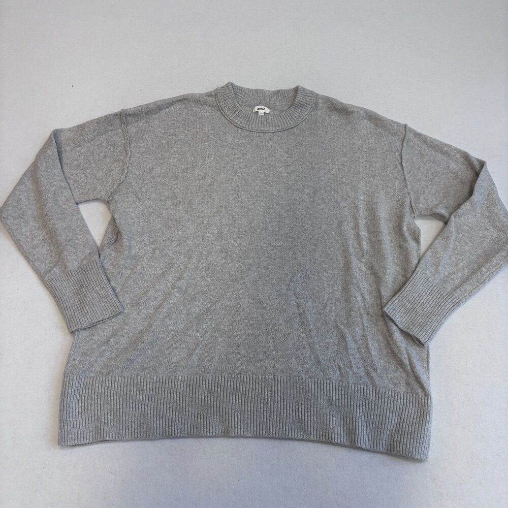 Aerie Softest Luxe Crew Sweater Women's S Gray Oversized Cozy Soft Casual Crew